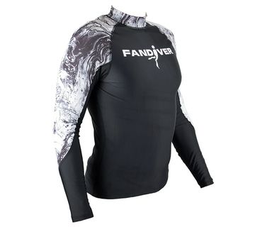 Гидрофутболка-рашгард FanDiver Marble мужская белый/черный
