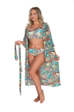 Купальный лиф-топ с растительным орнаментом (Размер: 100D) (Цвет: разноцветный)