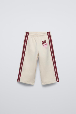 ZARA БРЮКИ WIDE LEG С ЛАМПАСАМИ, ЭКРЮ