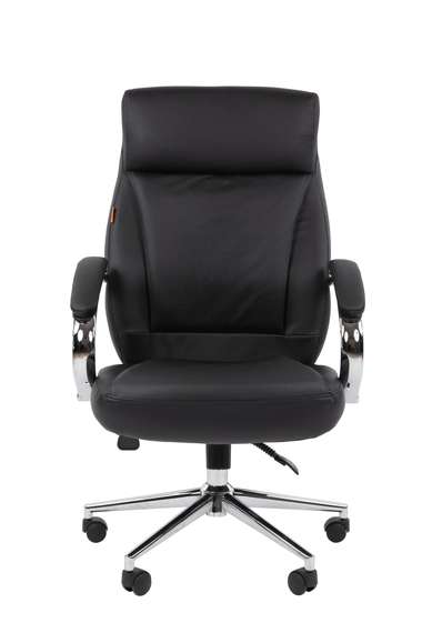 Офисное кресло Chairman 794 Россия хром нат. кожа/экокожа черная