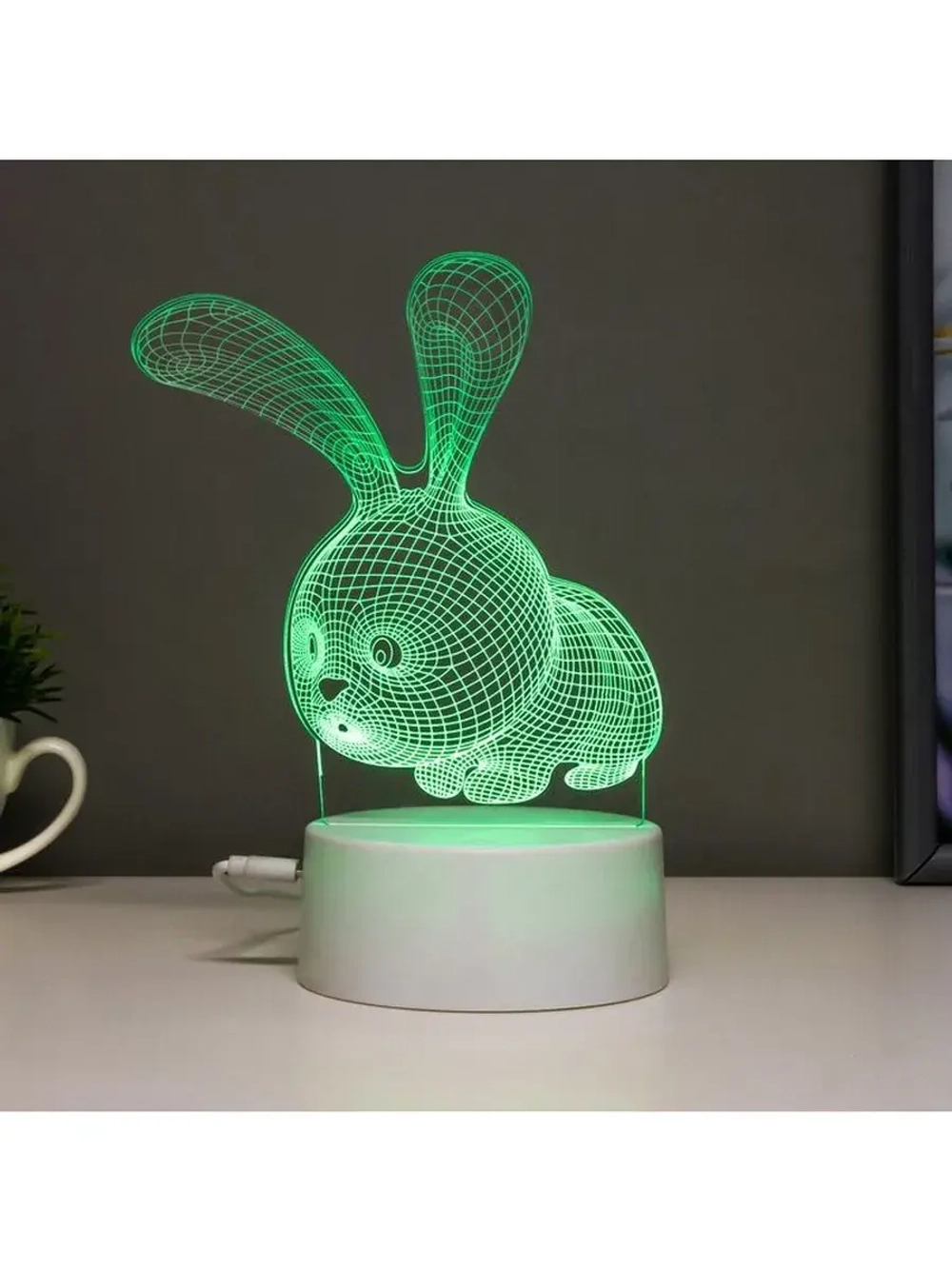 Светильник сенсорный «Кролик» LED 7 цветов USB/от батареек б
