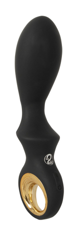 Черный вибратор для точки G с функцией расширения - 18,1 см. (Цвет: черный)