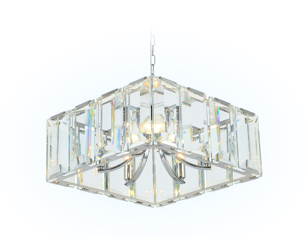 Подвесная люстра с хрусталем TR5148 CH/CL хром/прозрачный E14/6 max 40W 500*500*1000