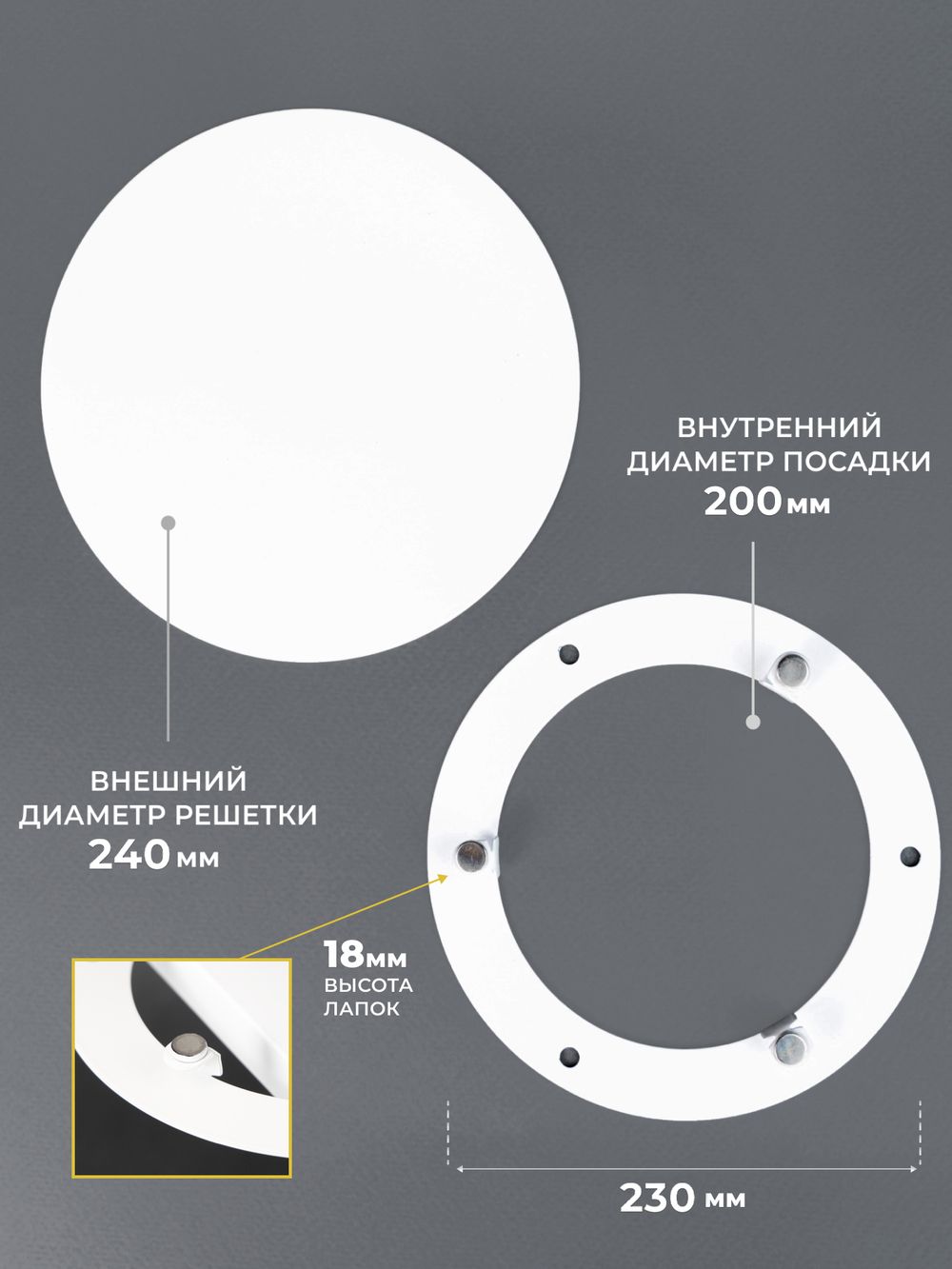 Вентиляционная Решетка РДК 200 Белый