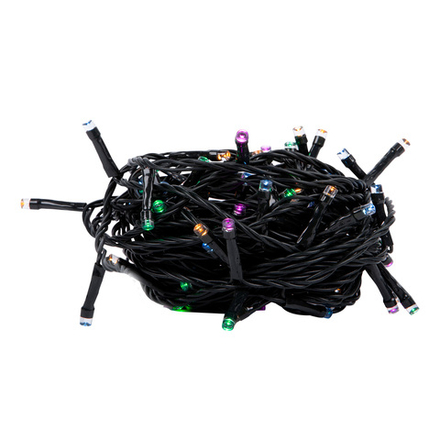 ULD-S1000-100-DGA MULTI-3 IP20 Гирлянда светодиодная. 10м. 100 светодиодов. Белый. желтый. зеленый. красный. розовый. синий свет. Провод зеленый. ТМ Uniel