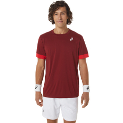 Мужское теннисное поло ASICS Court Shortsleeve Tee T-Shirt Men - Dark Red, Red