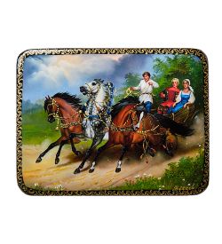 Народные промыслы ШК-19/15-E Шкатулка в технике декупаж «Тройка» (10х8х3,5)