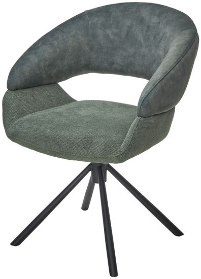 Стул EMBER 360 град. поворот. 7525-156 Зеленый, велюр/ ENJOY-355 Зеленый, ткань/ Черный