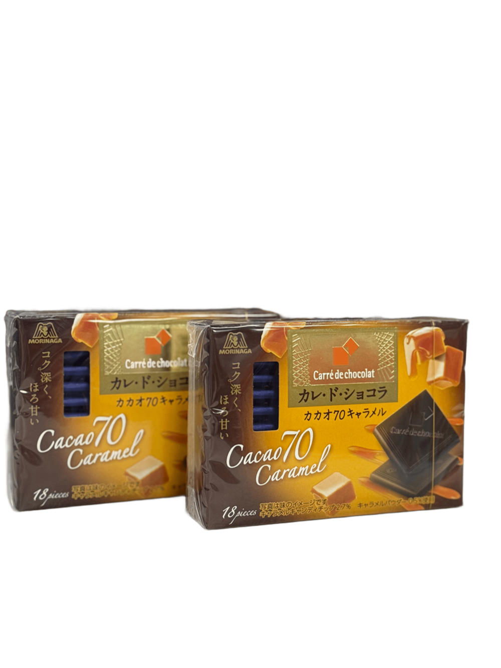 Шоколад Carre de chocolat какао 70% и карамель, 18 шт