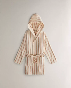 ZARA HOME ДЕТСКИЙ БАННЫЙ ХАЛАТ В ПОЛОСКУ, РОЗОВЫЙ
