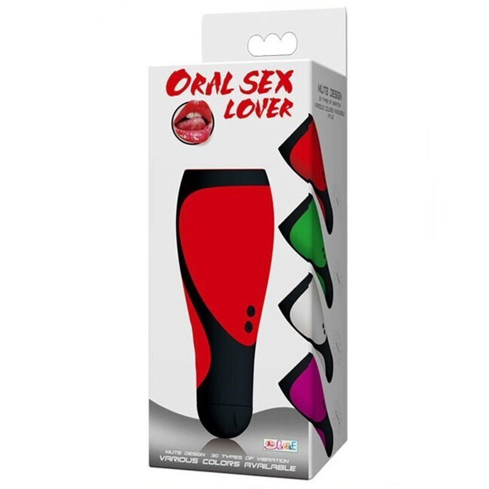 Автоматический оростимулятор Oral Sex Lover (30 режимов) (Цвет: красный с черным)