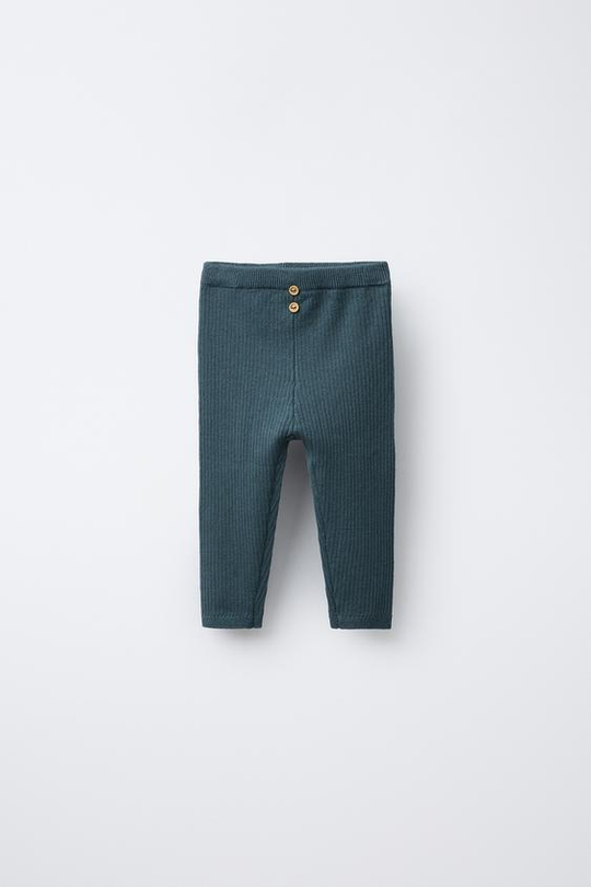 ZARA ЛЕГИНСЫ В РУБЧИК С ПУГОВИЦАМИ, ГЛУБОКИЙ СИНИЙ