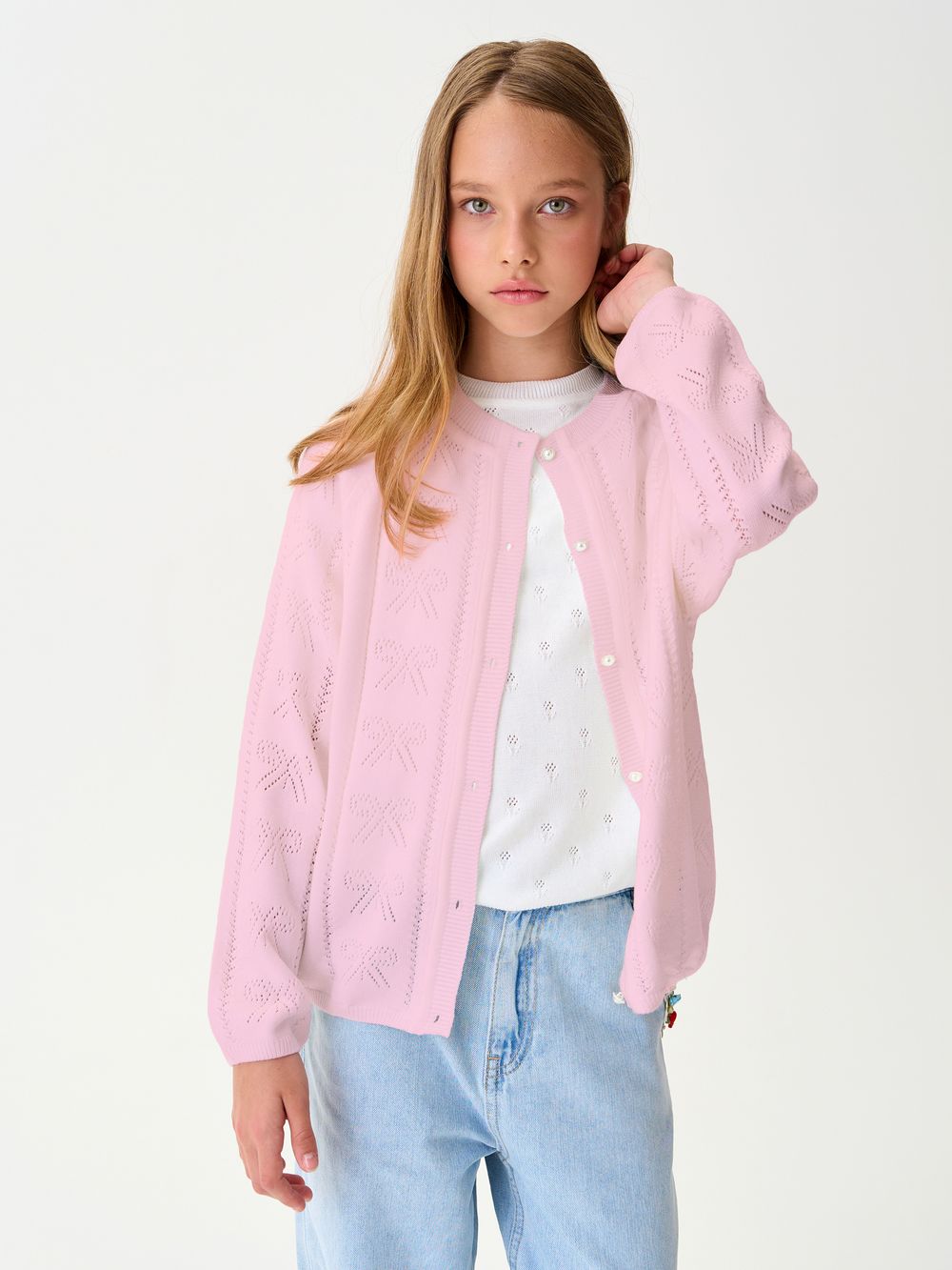 Кардиган для девочки AT1385 розовый