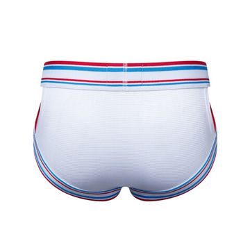 Мужские трусы брифы белые с вырезами по бокам JOCKMAIL JM2024-1