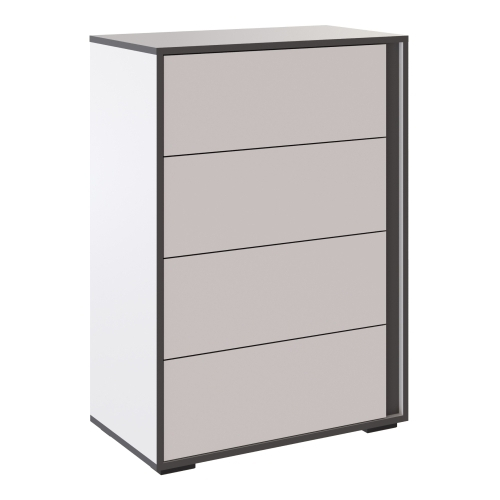 Спальня (ПОДРОСТКОВАЯ) Асцелла Комод белый/графит серый ТЭКС