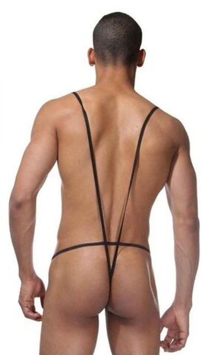 Мужское боди на лямках с открытыми ягодицами (Размер: L-XL) (Цвет: красный)