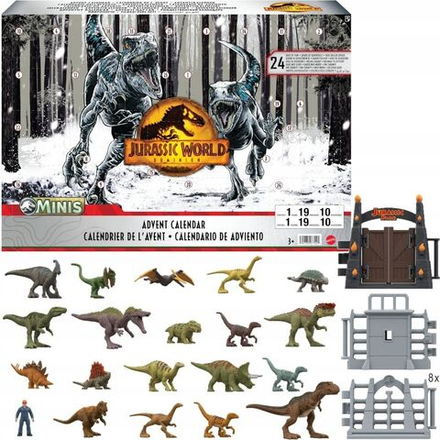 Фигурка Динозавра Mattel Jurassic World - Адвент-календарь с фигурками динозавров и аксессуарами - Мир Юрского периода HHW24