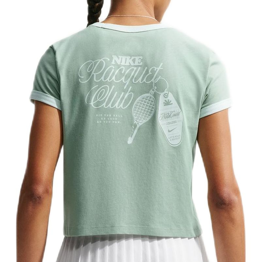 Женская теннисная футболка Nike Court Heritage Tennis - steam/barely green
