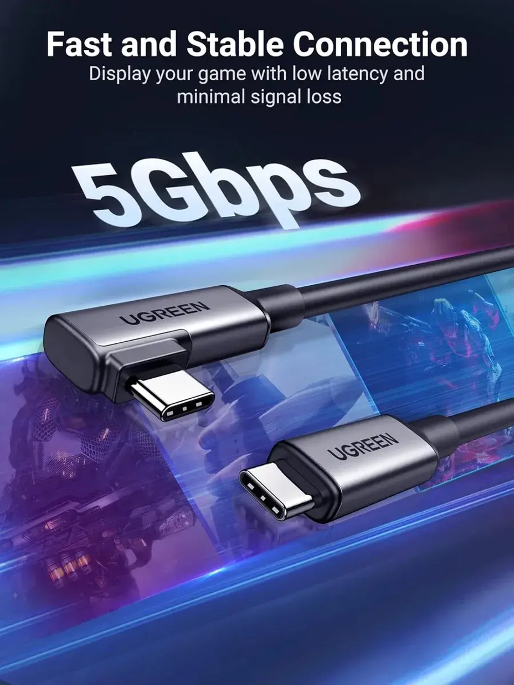 Кабель USB-C Угрин для зарядки VR очков Г-образный