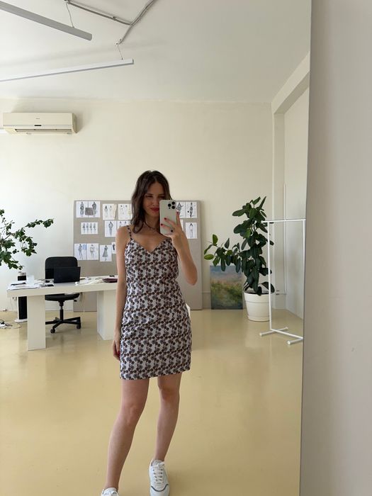 ПЛАТЬЕ МИДЖИ БОРДОВЫЙ ПРИНТ