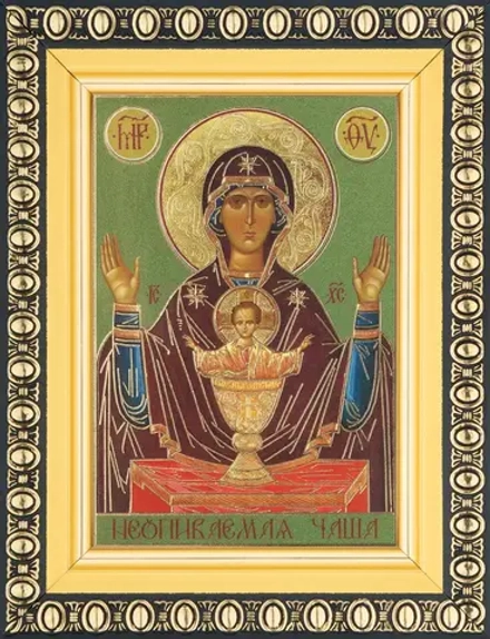 Икона БМ "Неупиваемая Чаша" 6х9 в раме 8х11