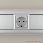 Розетка модульная, 2P+E, с з/ш, "Avanti", "Закаленная сталь", 2 модуля