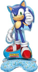 Шар 3D (24''/61 см) Фигура на подставке, Ежик Аниме, Синий, 1 шт. в уп.