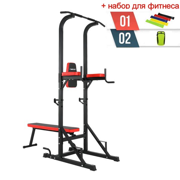 Турник-пресс-брусья со скамьей UNIX Fit POWER TOWER 120P