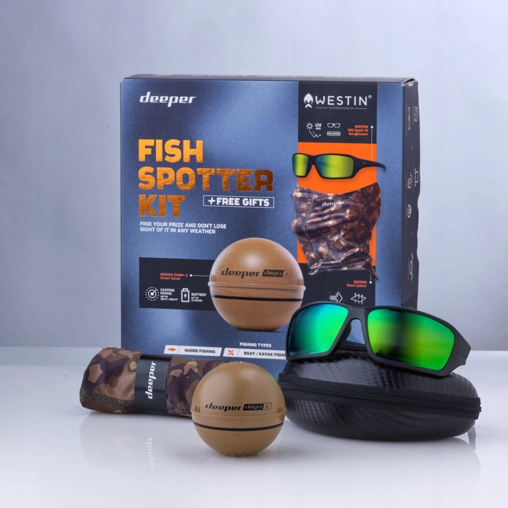 Эхолот Deeper Chirp+2 Набор (эхолот Deeper Chirp+2, очки Westin W5 Sport 15, бафф Deeper)