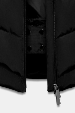 ZARA ВОДОНЕПРОНИЦАЕМАЯ КУРТКА С КАПЮШОНОМ, ЧЕРНЫЙ