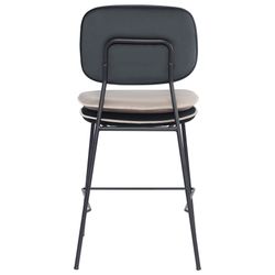 Стул полубарный с контрастным кантом Pea, велюр, темно-серый/бежевый