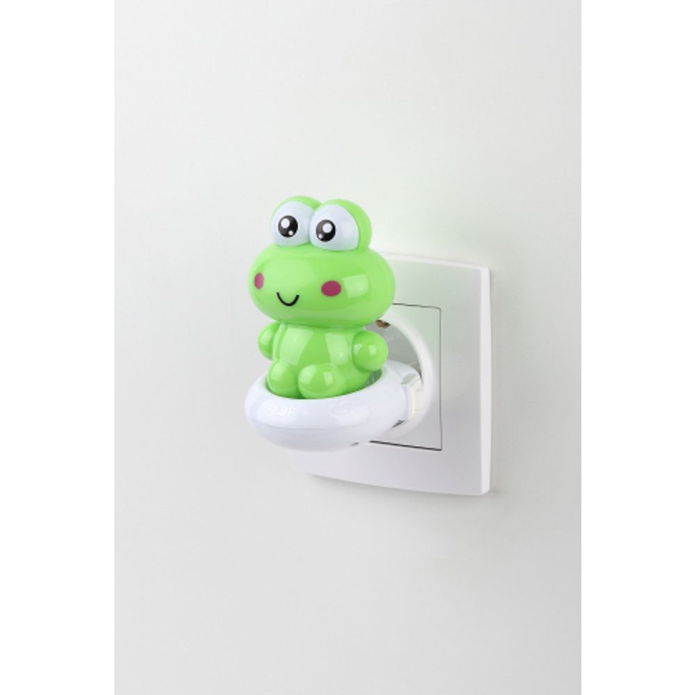Ночник - светильник светодиодный ЭРА NN-608-SW-GR в розетку с выключателем зеленый