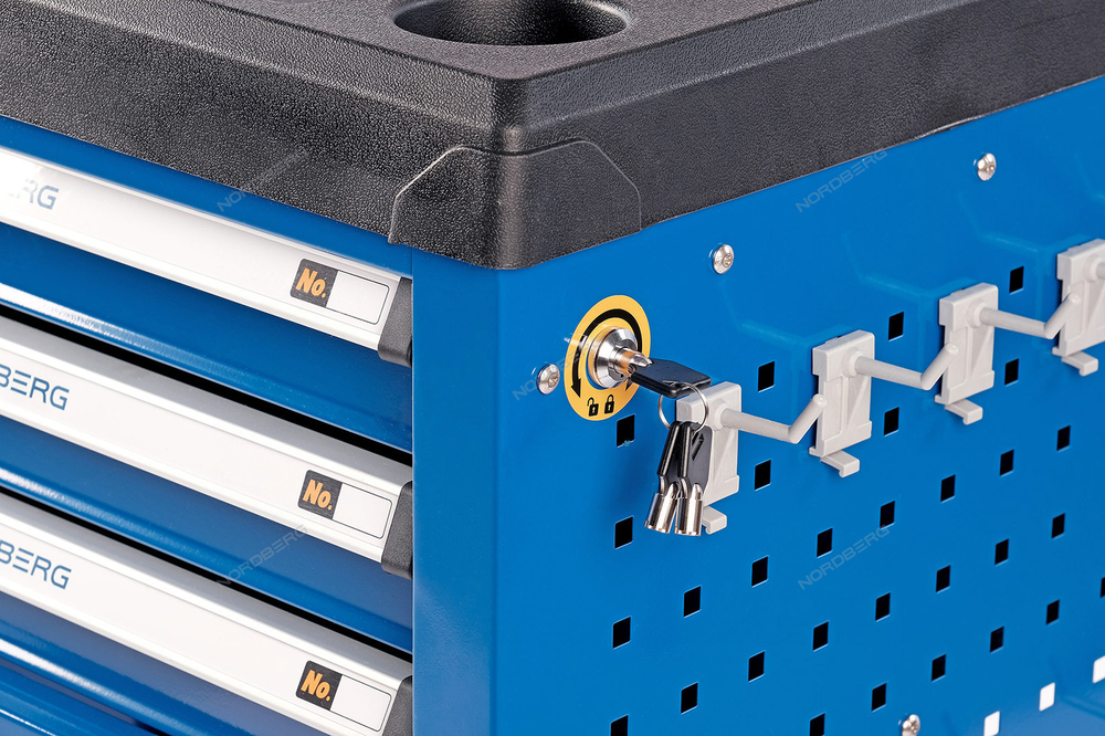 NORDBERG (T4N) Тележка инструментальная 3 полки и открытый отсек