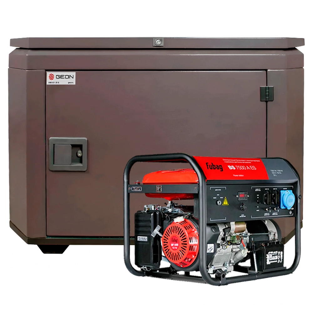 Бензиновый генератор FUBAG BS 7500 A ES с кожухом Geon 1200 RAL 8019