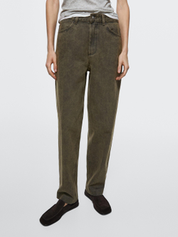 Massimo Dutti Джинсы свободного кроя со средней посадкой, темно-зеленый