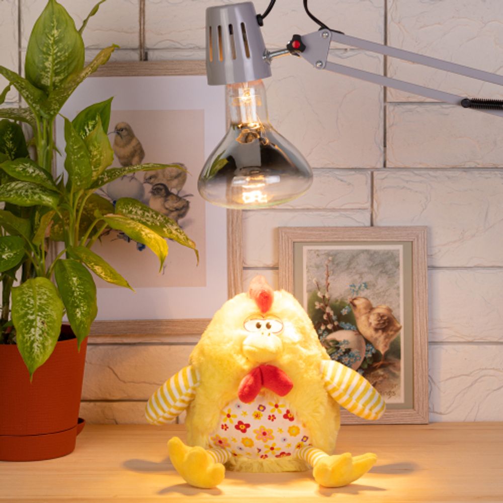 Инфракрасная лампа ЭРА ИКЗ 220-250 R127 для обогрева животных и освещения 220-250 Вт Е27 | Инфракрасные лампы