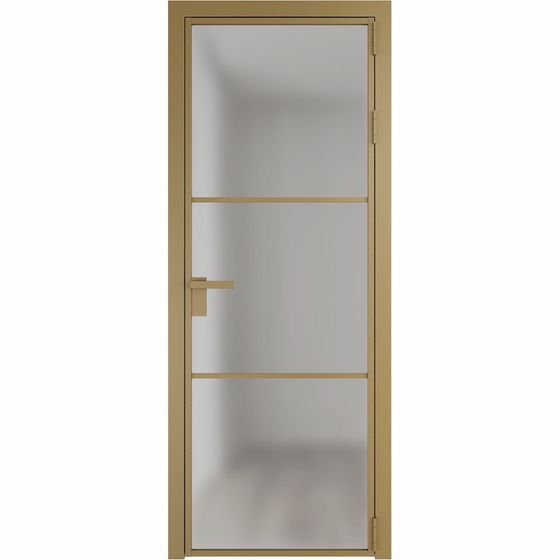 Алюминиевая дверь 13AG золото остеклённая