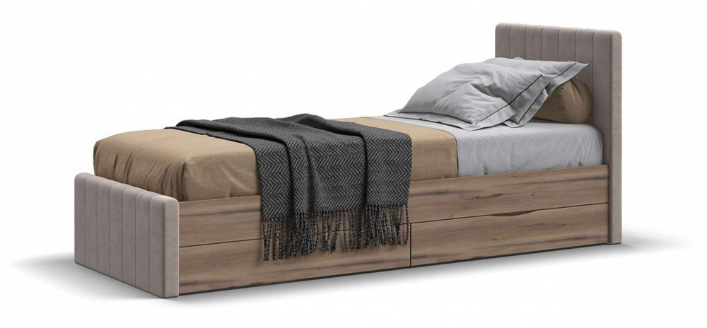 Кровать ЛОФТ Мини 90*200 Орех парона, MONOLIT Латте