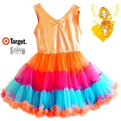 Платье с разноцветной пышной многослойной юбкой из фатина