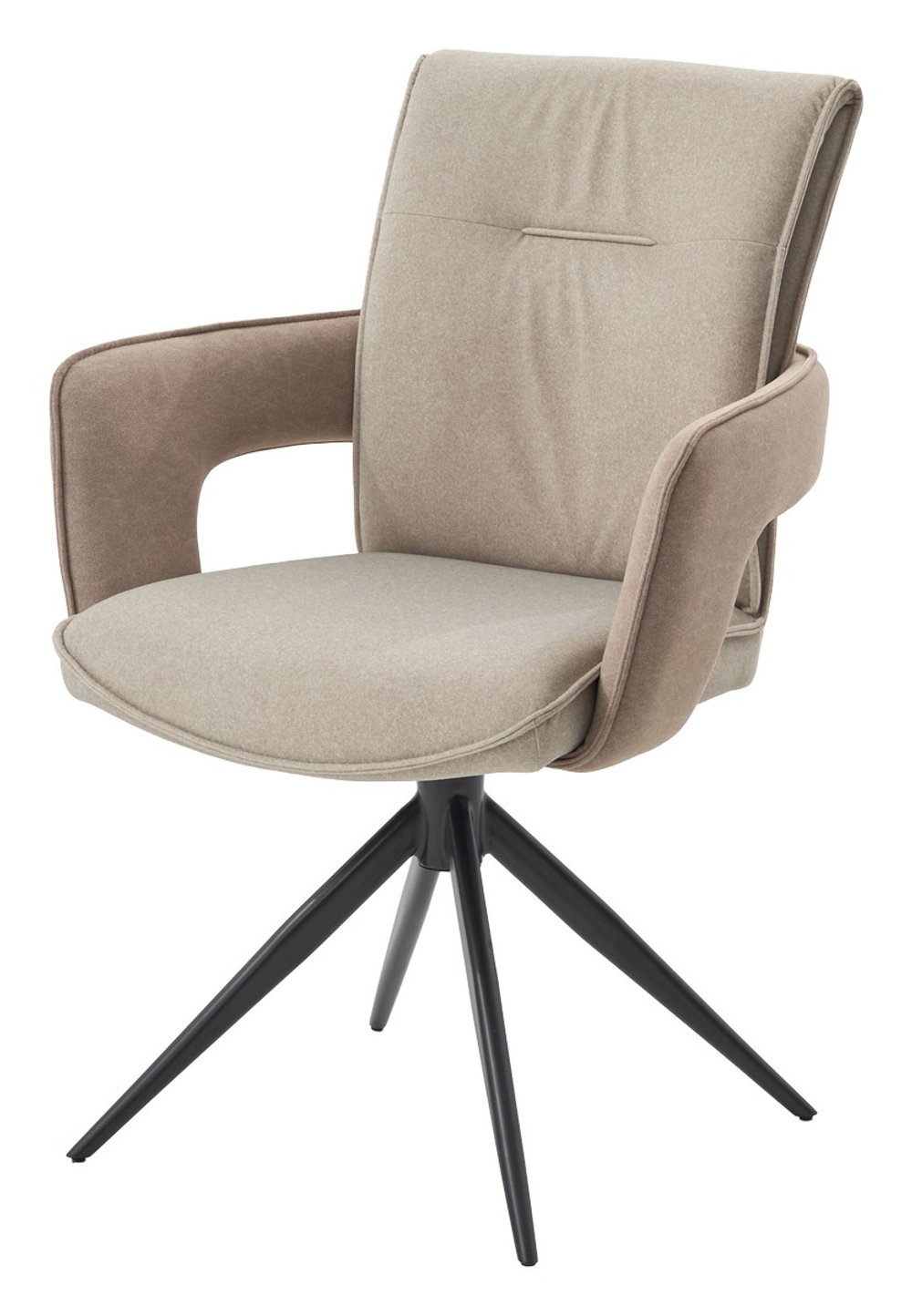 Стул М-City DISAUR Киннет (Kinnet) поворотный на поворотный на 360 градусов, Бежевый Mohair-110, Castel-15, ткань, Тем.-Серый