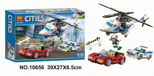 Конструктор Сити "Стремительная погоня" 318 деталей