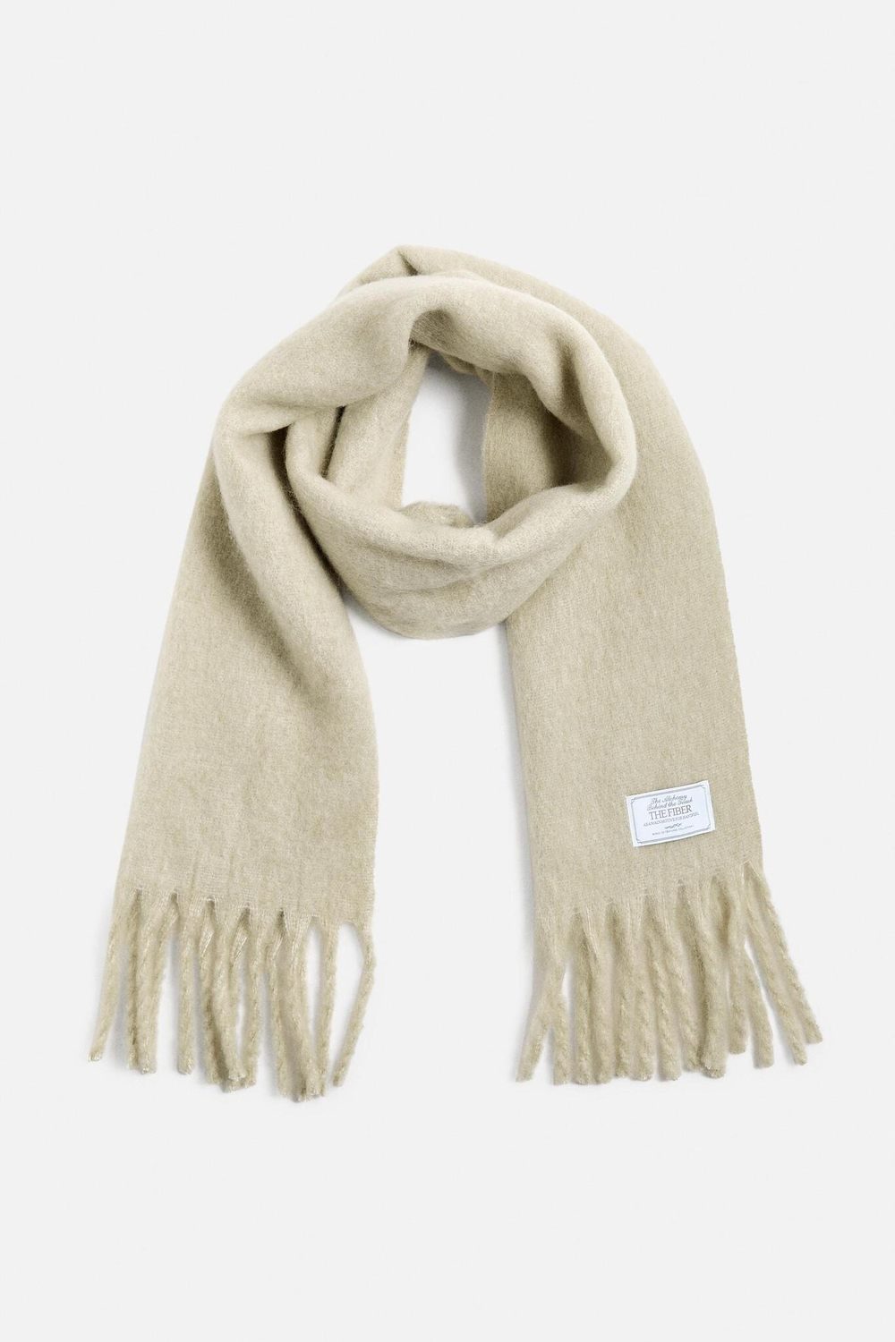 ZARA ШАРФ ИЗ РЕЛЬЕФНОЙ ТКАНИ, СВЕТЛО-ЗЕЛЕНЫЙ