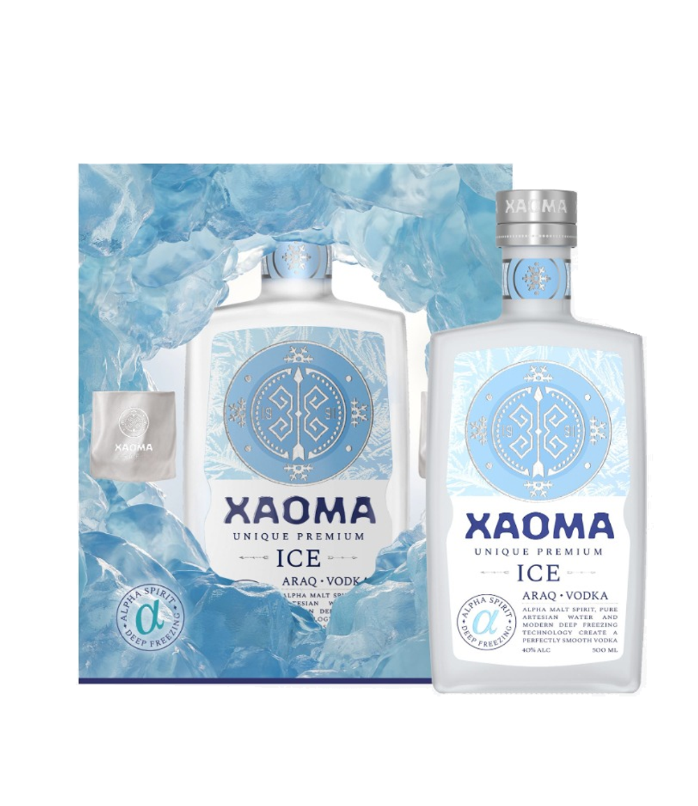 Хаома ICE 0.5 л. в подарочной упаковке + 2 стакана
