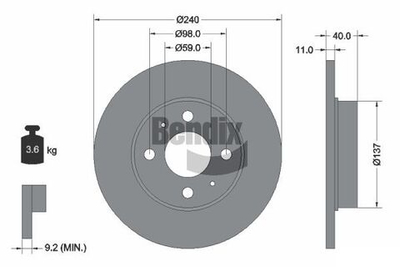 BENDIX Braking - BDS1020-BEN - Brake Disc