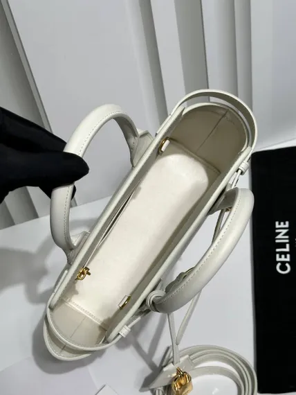 Сумки CELINE TEEN CONTI из натуральной телячьей кожи белая