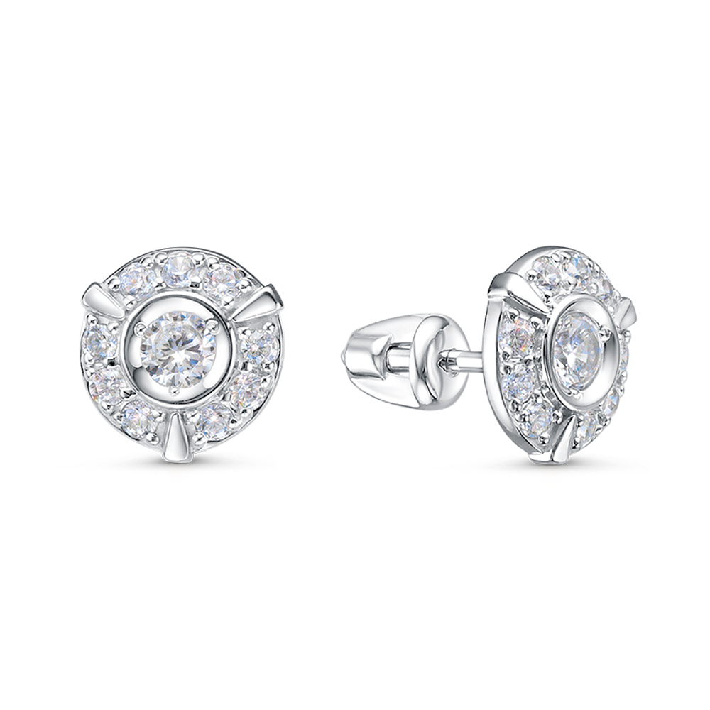 Серьги из золота 585 пробы с Фианит