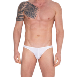 Мужские трусы слипы белые в полоску фуксия Cosmos Colors FM20_WP