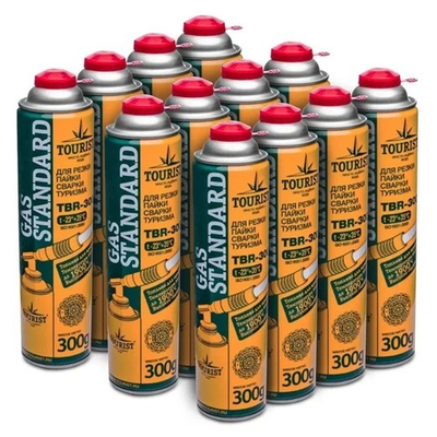 Баллон газовый резьбовой Tourist Standard 300г, комплект 12шт.