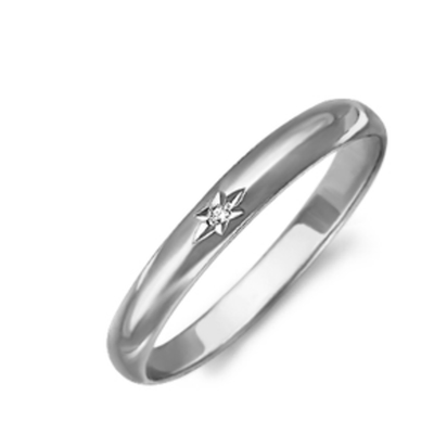 Обручальное кольцо из белого золота c бриллиантом 01-0027-00-101-1120-30