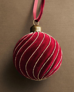 ZARA HOME ЕЛОЧНОЕ УКРАШЕНИЕ В ФОРМЕ ШАРА, КРАСНЫЙ